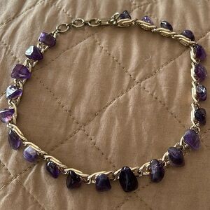 Costume Choker necklace with Amethyst color stones.,